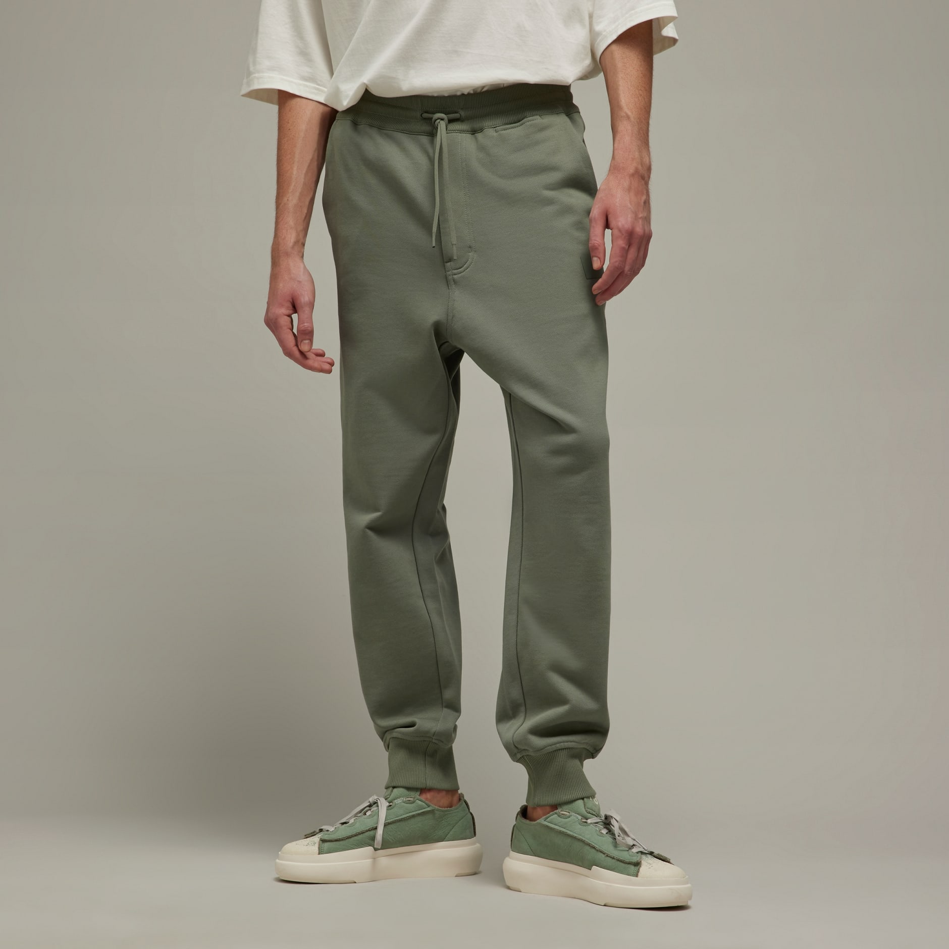 adidas Y-3 Organic Cotton Terry Cuffed Pants - Green | adidas UAE