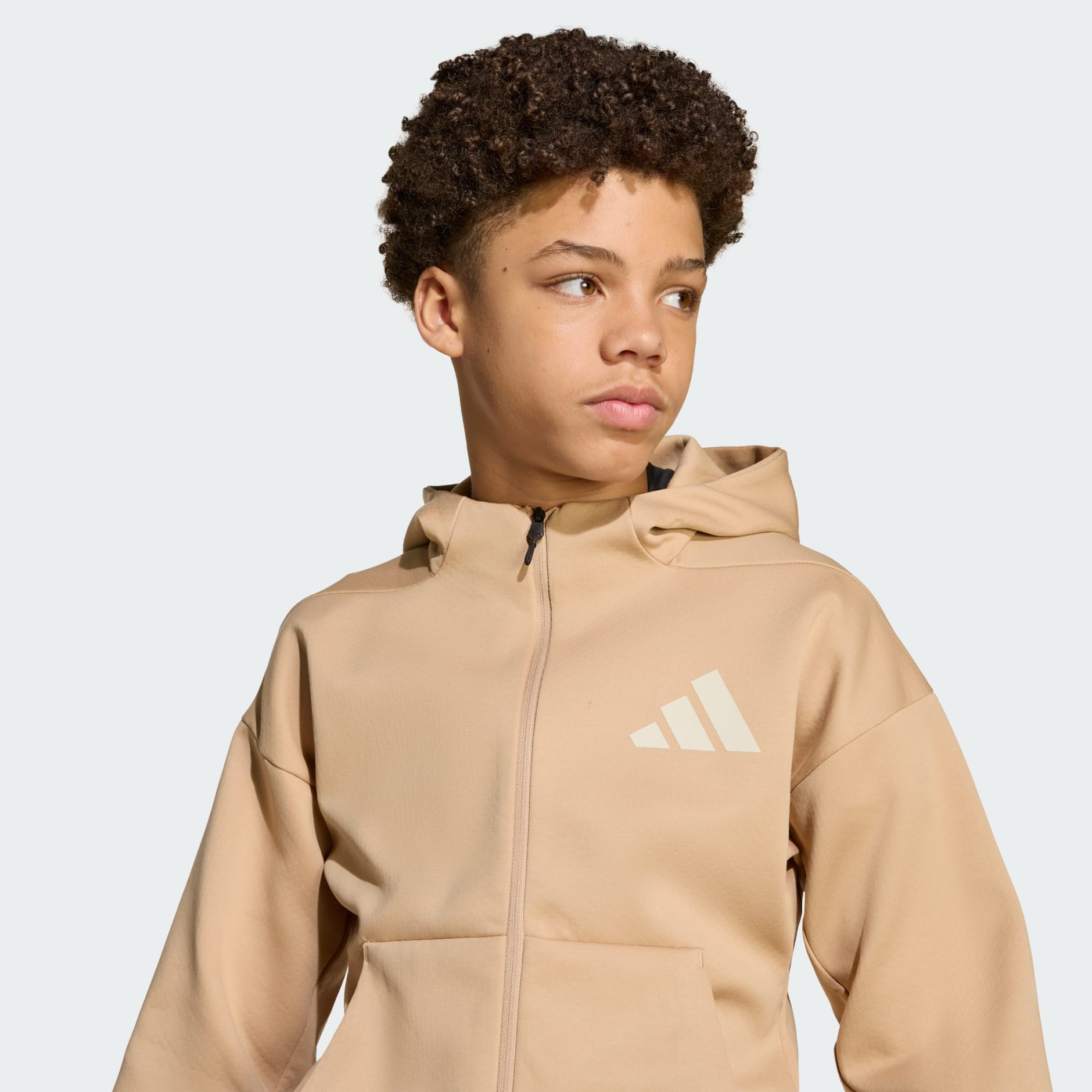 adidas adidas Z.N.E. Full-Zip Hooded Track Jacket - Brown
