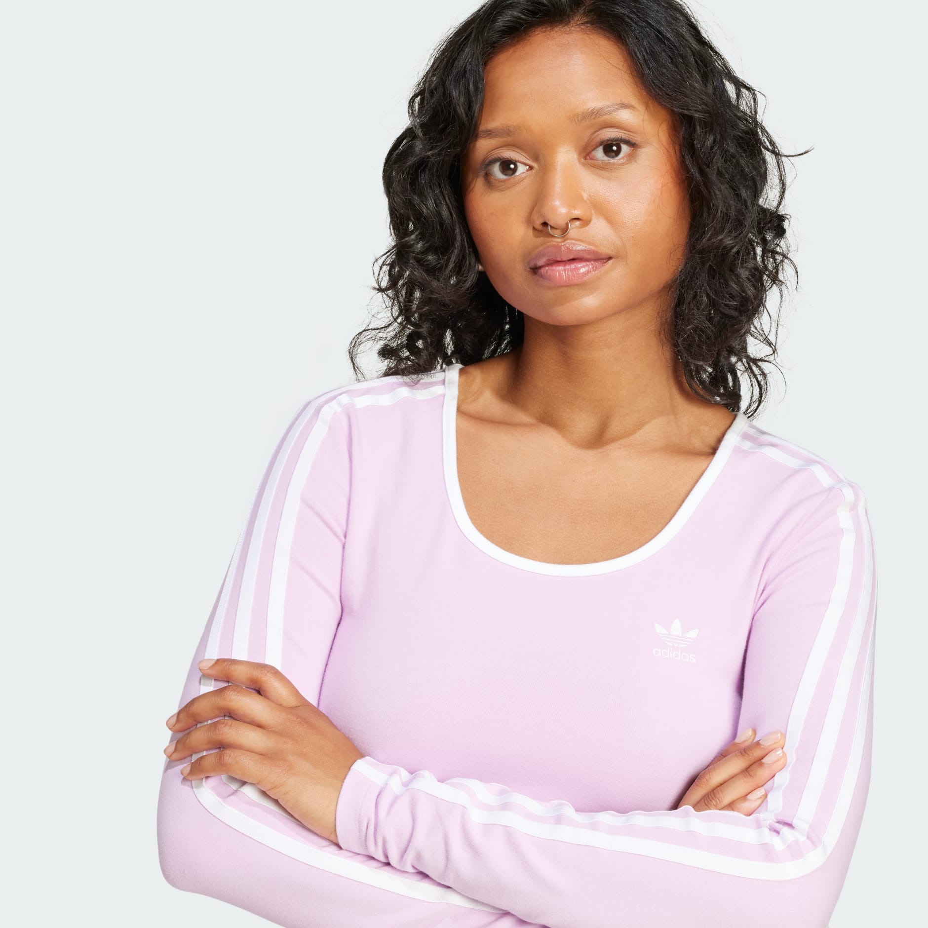 Bluză scurtă cu 3 dungi Adicolor