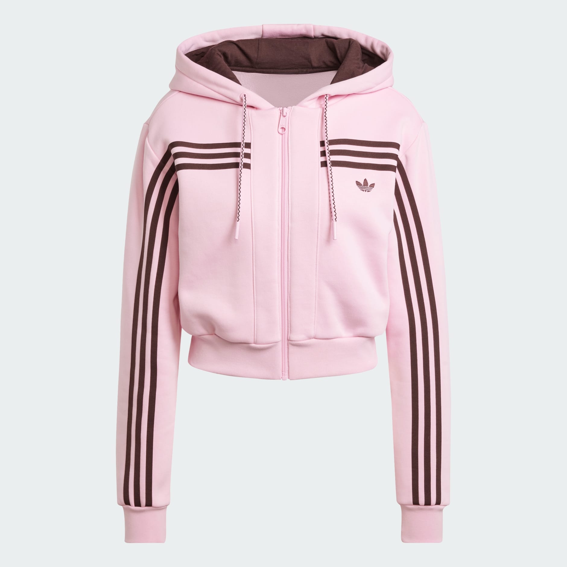 CLOTHING 70s Short Full Zip Fleece Hoodie Pink adidas Oman