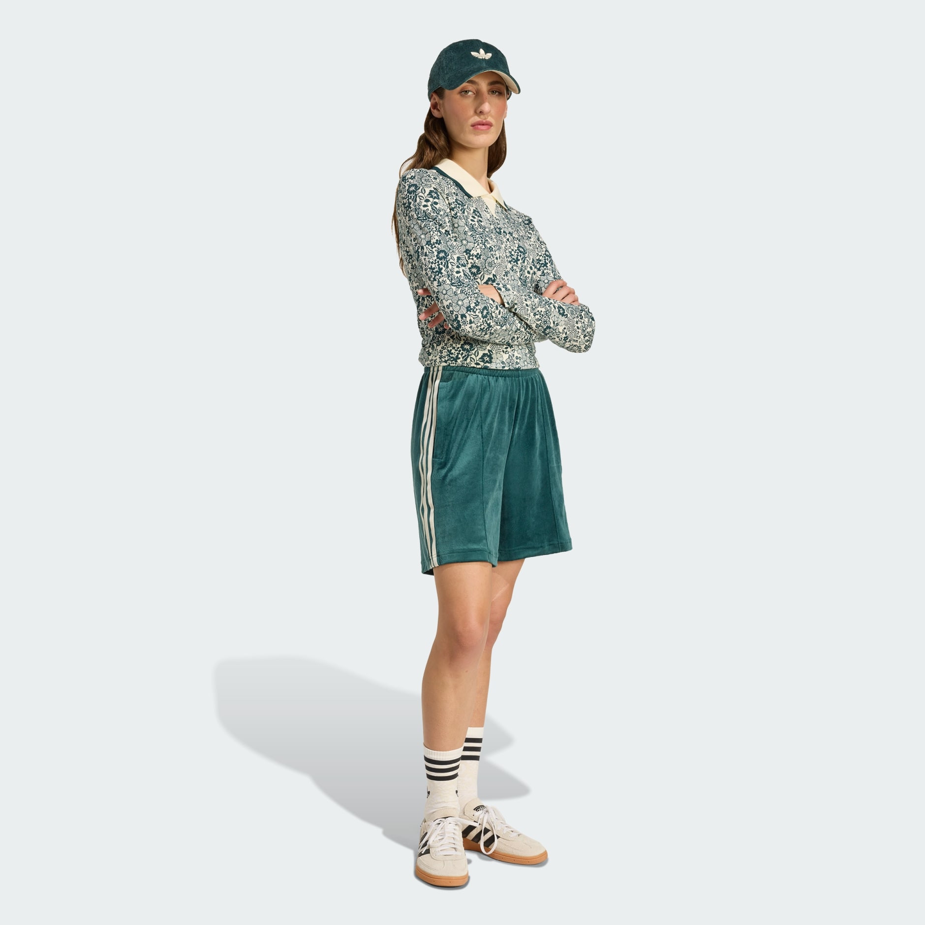 adidas Originals x Liberty London Debossed Velvet Shorts