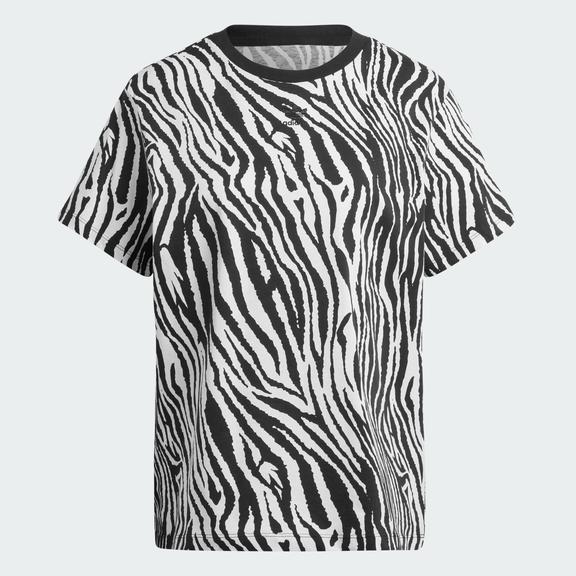 adidas Allover Zebra Animal Print Essentials Tee - White | adidas TZ