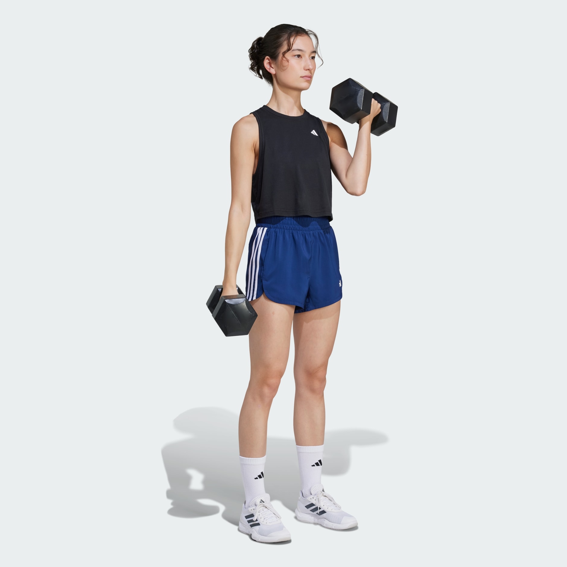 Pantaloni scurți țesuți, cu talie &icirc;naltă și 3 dungi, Pacer Training