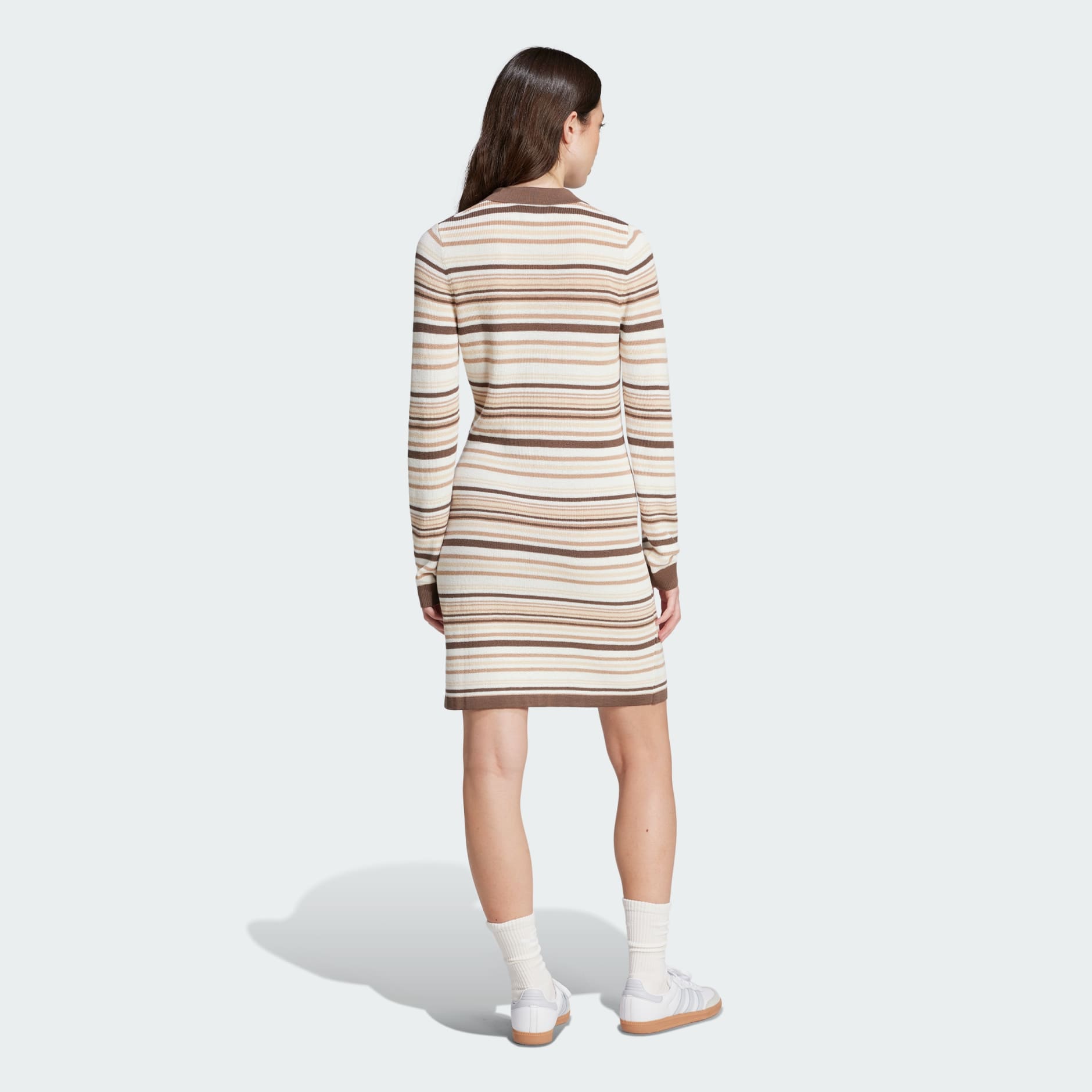 Striped Knitted Polo Dress