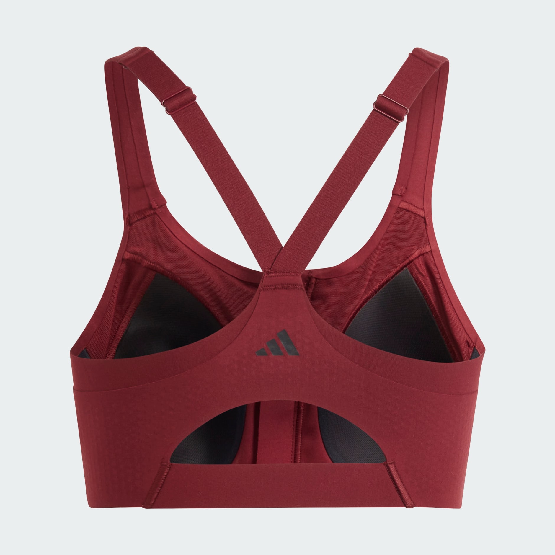 adidas Womens TLRD Impact Luxe High-Support Zip Sports Bra Red 36C