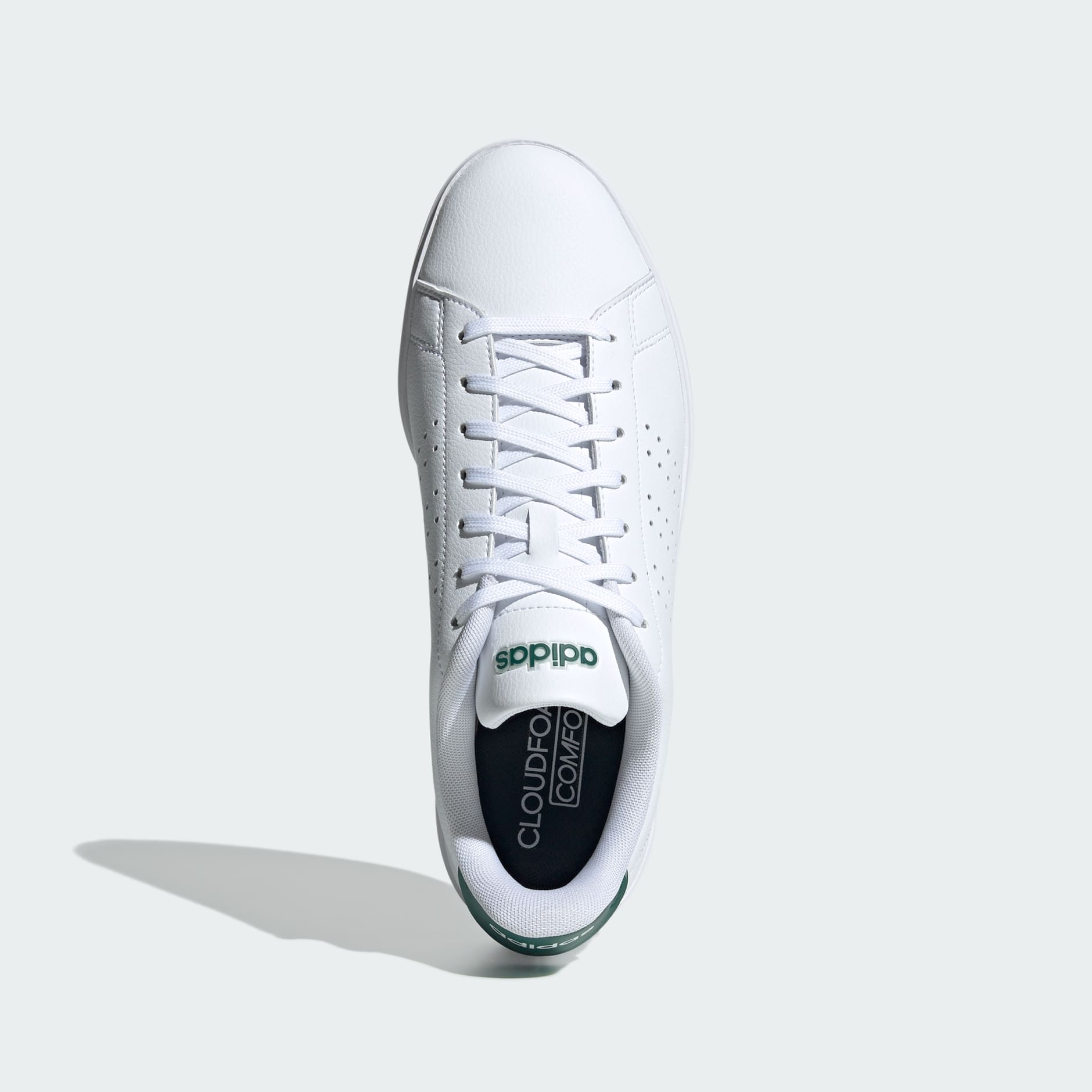 Adidas advantage clean white green hotsell