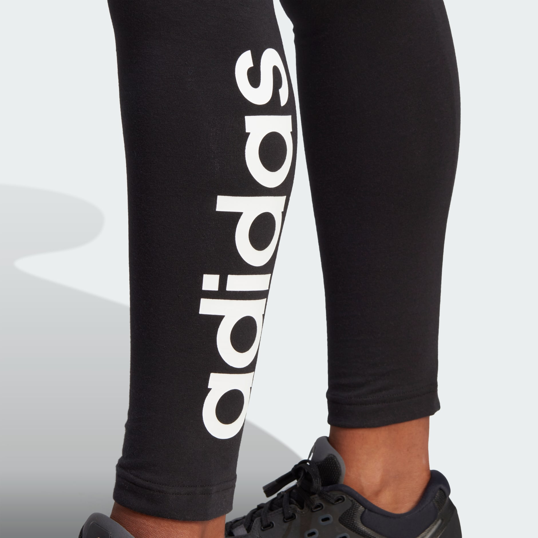 adidas ESSENTIALS HIGH-WAISTED LOGO LEGGINGS - Black | adidas QA