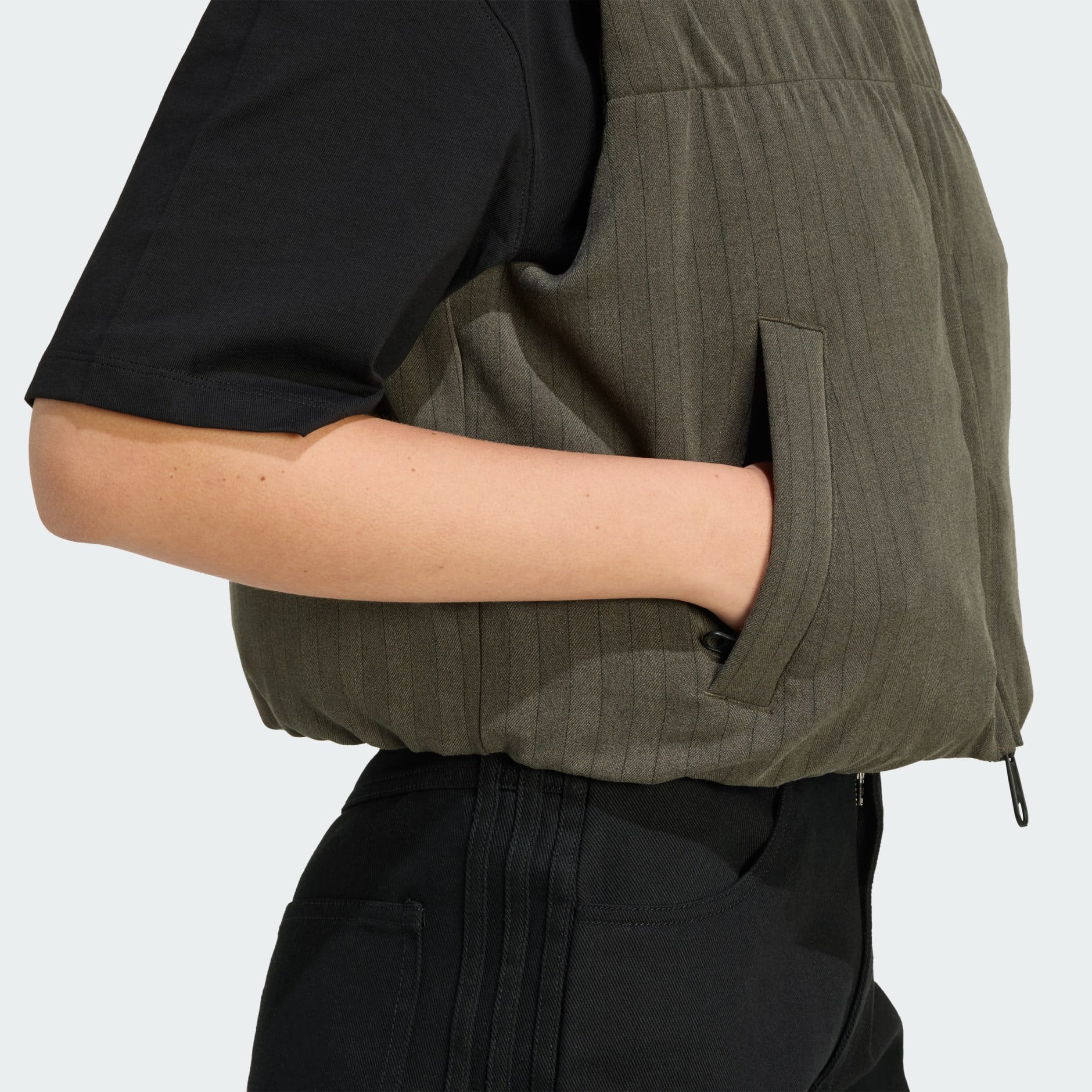 ESSENTIALS HERRINGBONE DOWN VEST