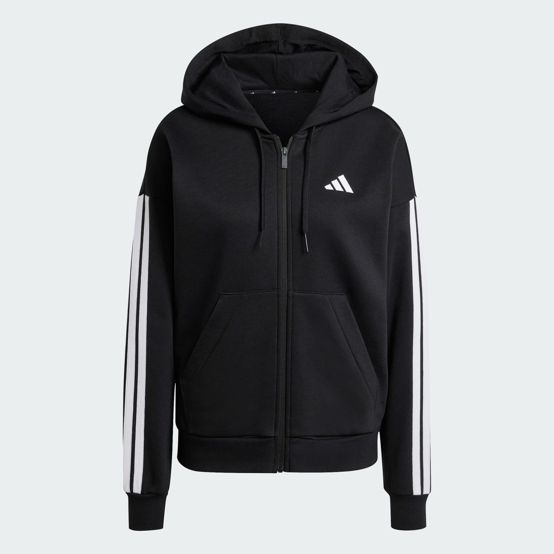 Essentials 3-Stripes Full-Zip Fleece Hoodie