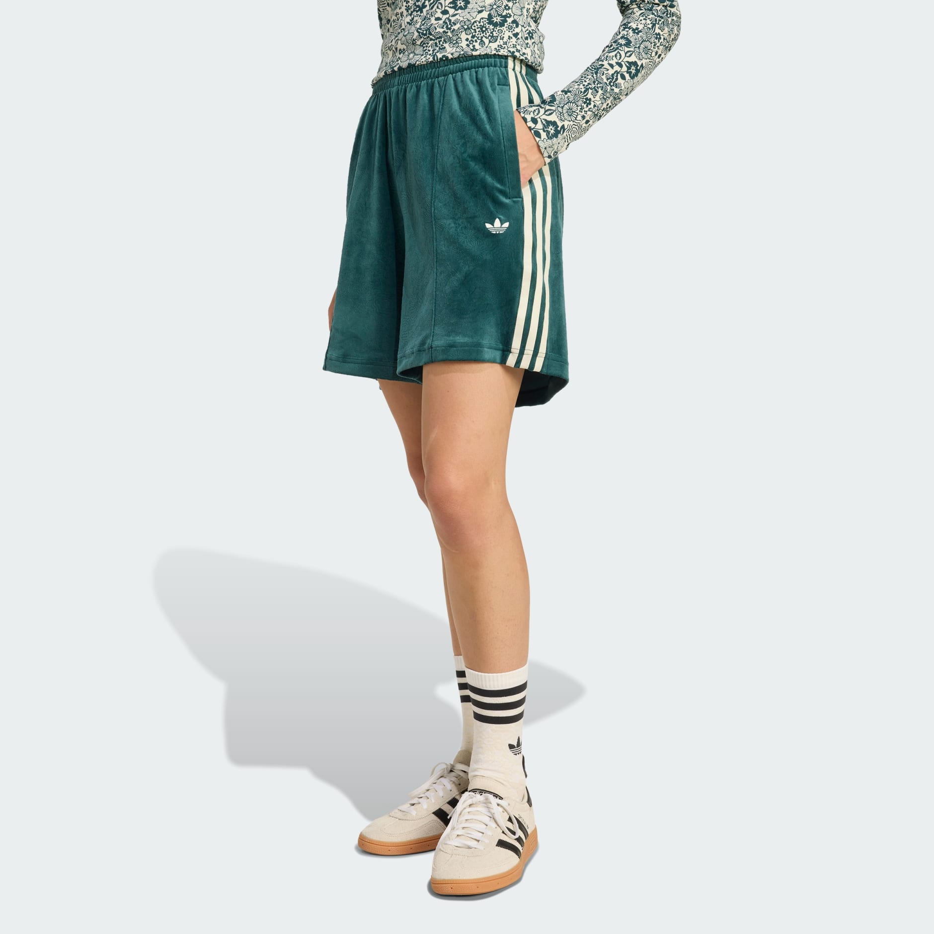 adidas Originals x Liberty London Debossed Velvet Shorts