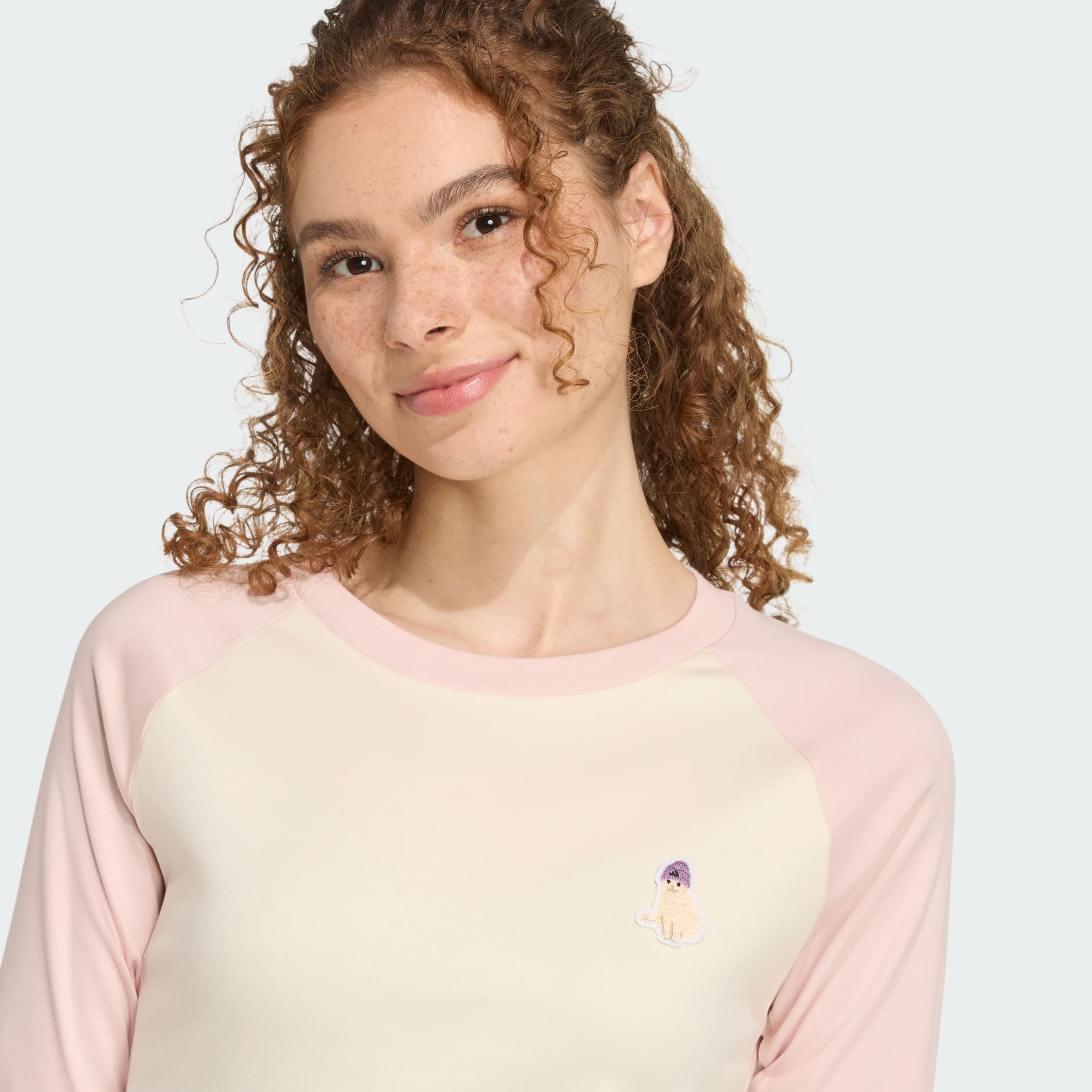 小貓貼布圖案長袖 T 裇