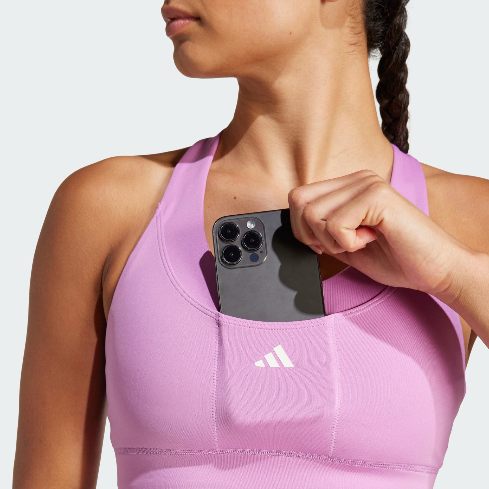 adidas Run Pocket Medium-Support Bra - Purple | adidas TZ