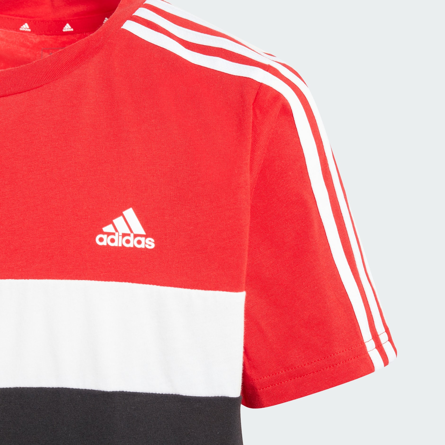 Kids Clothing - Tiberio 3-Stripes Colorblock Cotton Tee Kids - Red | adidas  Bahrain