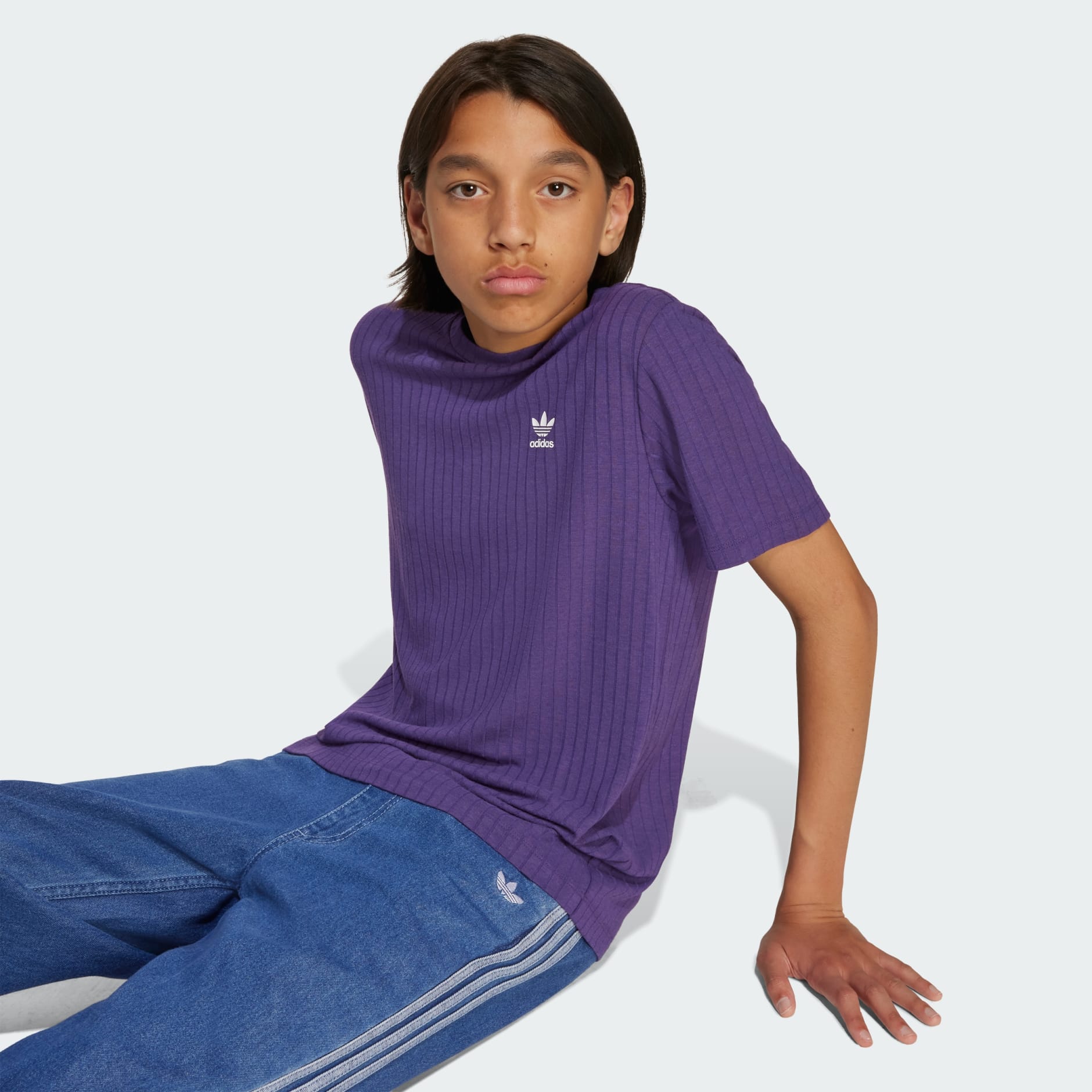 تيشيرت مضلع واسع للأطفال