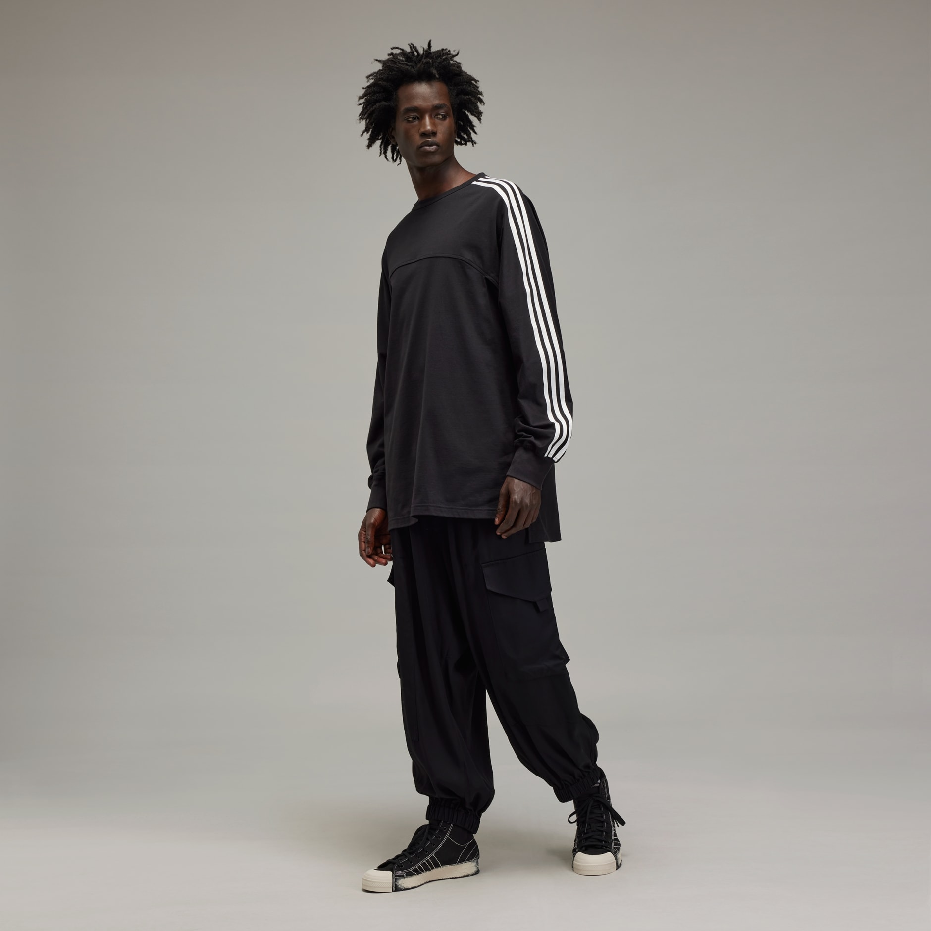 Y-3｜ (M 3S LS TEE (JN4987)) adidas Y-3 3-Stripes Long Sleeve Tee - Black | adidas GH