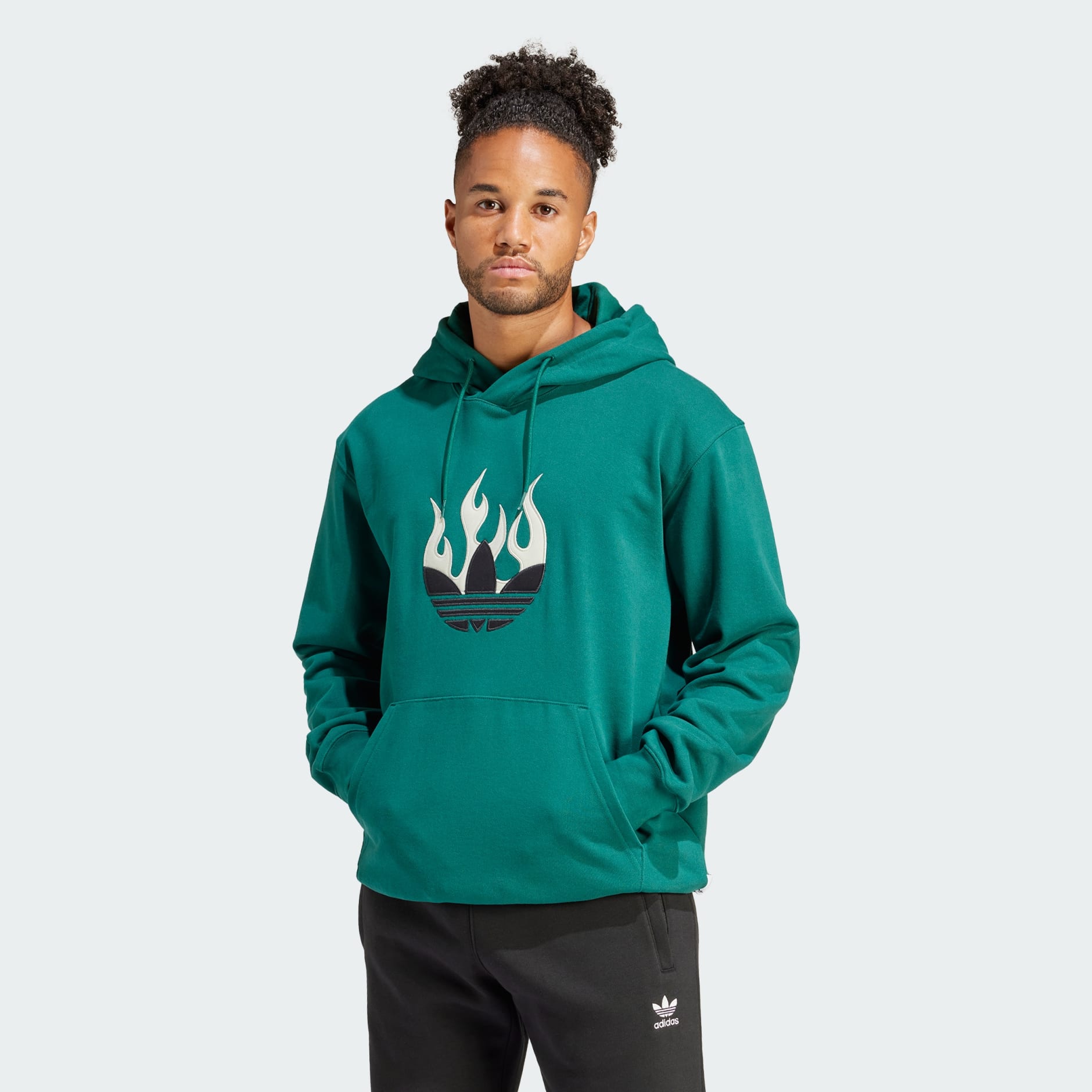 adidas Flames Logo Hoodie Green adidas UAE