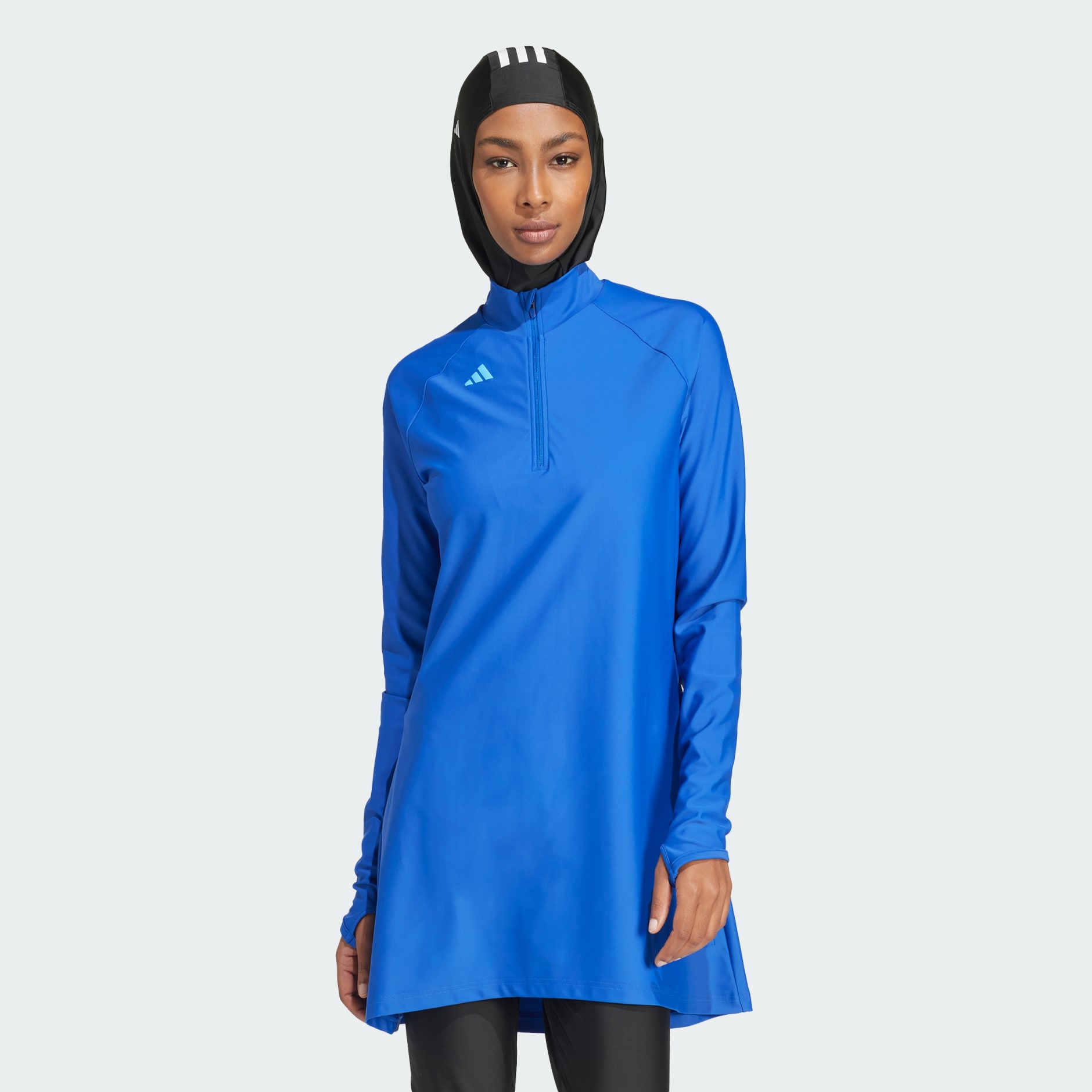 adidas 3-Stripes Swim Long Sleeve Top - Blue | adidas UAE