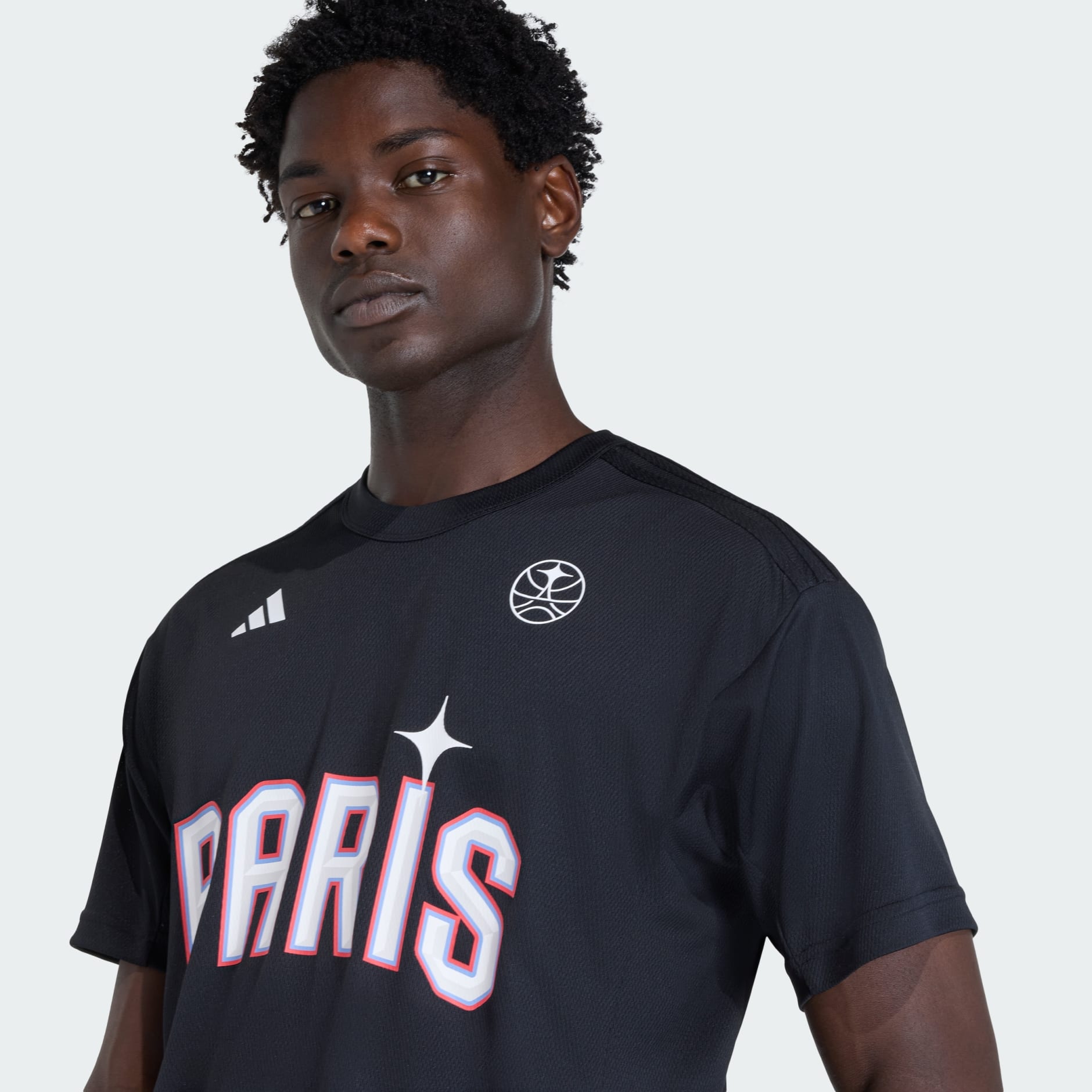 TRICOU CU M&Acirc;NECĂ SCURTĂ PARIS BASKETBALL WARM UP PENTRU BĂRBAȚI