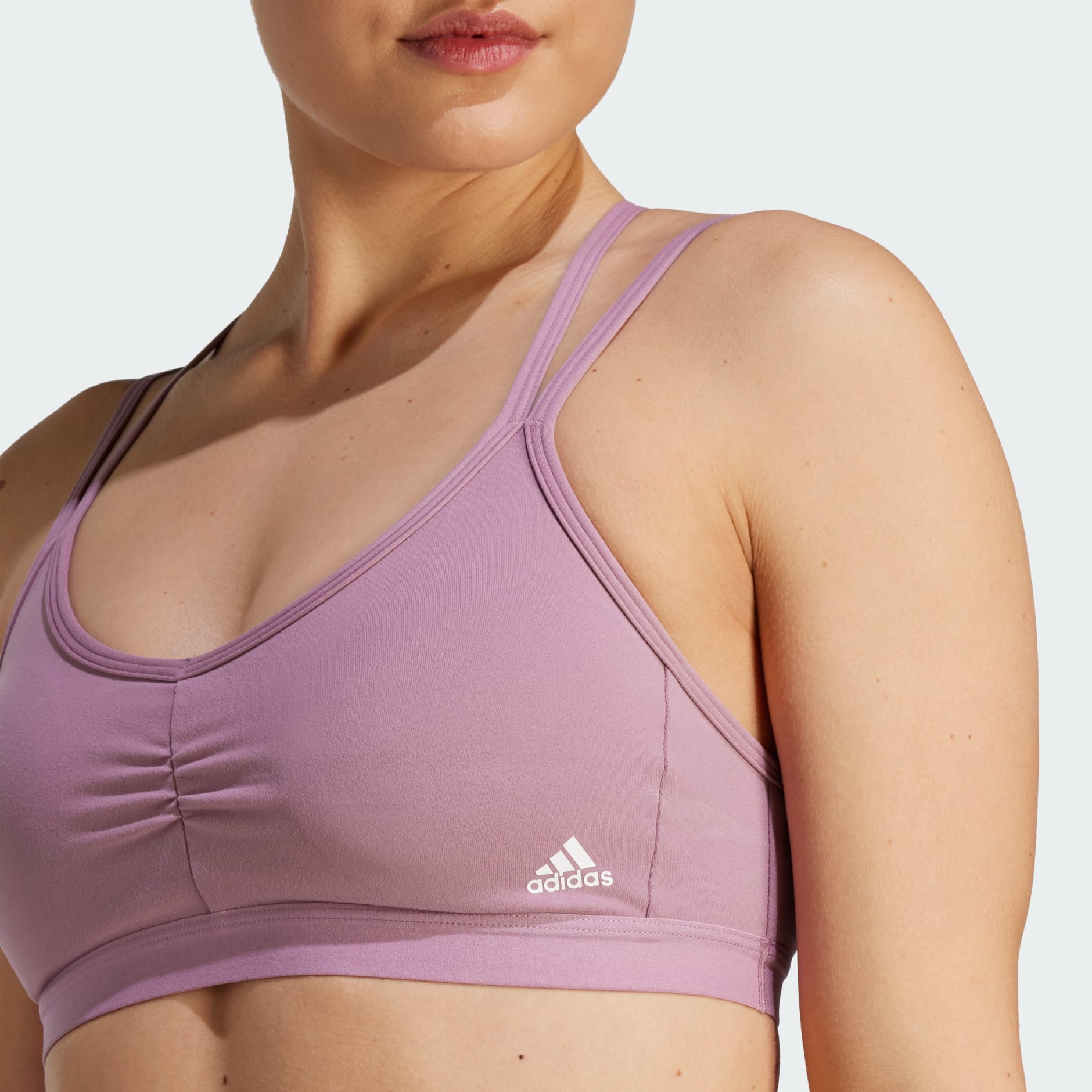adidas Womens Yoga Essentials Light Support Bra - Pink