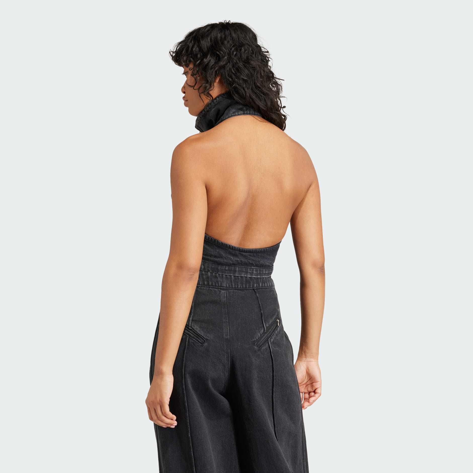 Fashion Montreal Denim Cropped Vest - Black | adidas Hong Kong