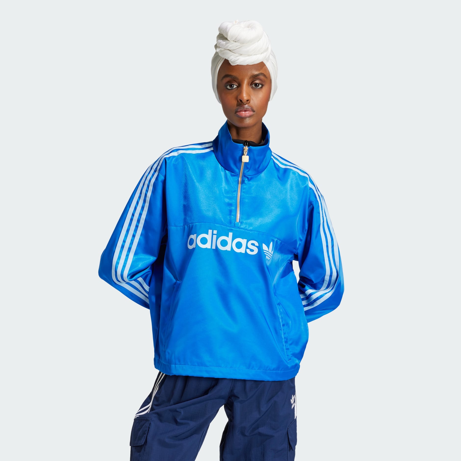 Adidas blue windbreaker best sale