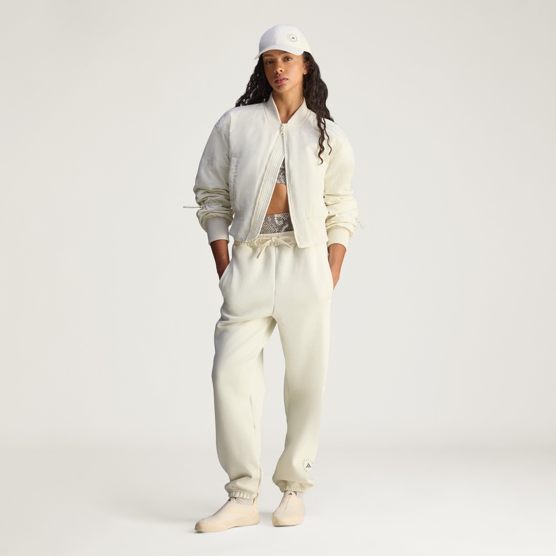 ブルゾン Stella Mccartney White Wool Bomber Jacket With Fringes Stella McCartney Stella Mccartney White Wool Bomber Jacket