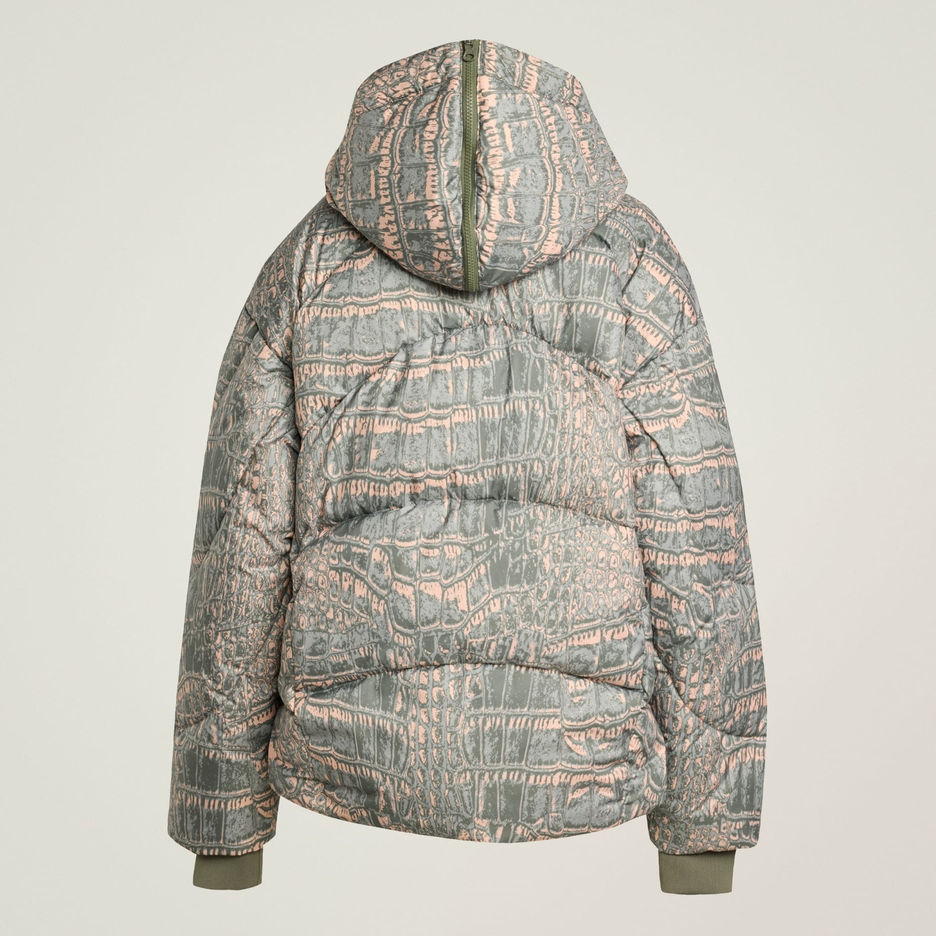 Geacă căptușită de iarnă cu imprimeu adidas by Stella McCartney de lungime medie