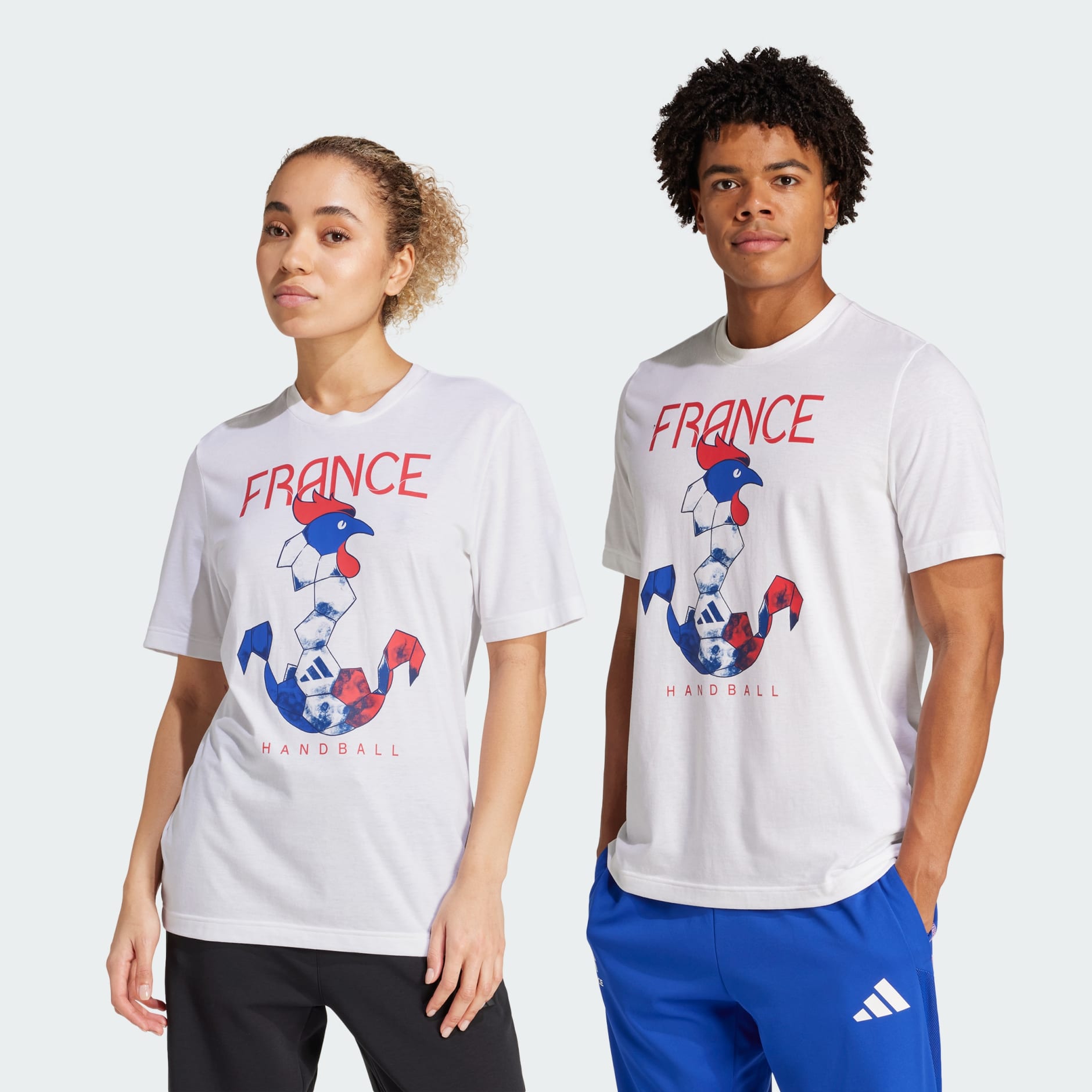 Tricou cu imprimeu grafic Franța Handball Climacool