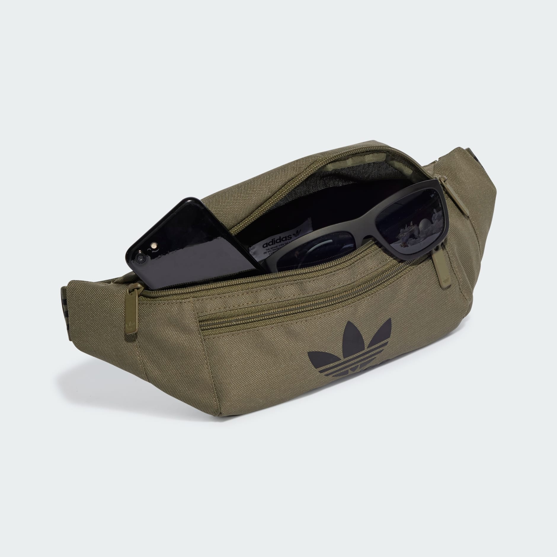 Adidas originals logo shop bum bag in khaki