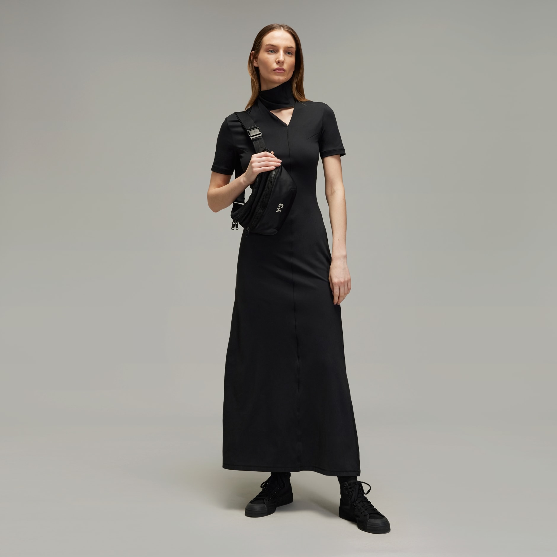Y-3 Fitted Neck Closure Dress