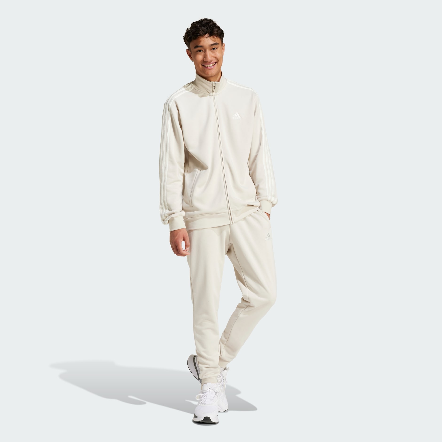 Adidas 3 stripe basic poly tracksuit mens online