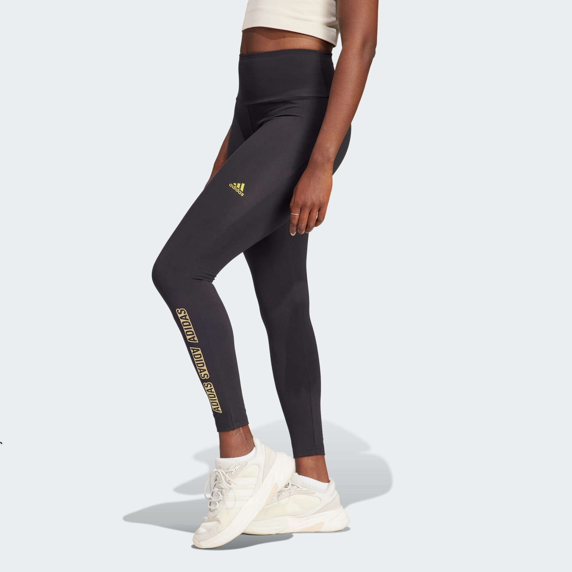 Women's adidas Mid-Rise Leggings Black GD4363 | Chicago City Sports