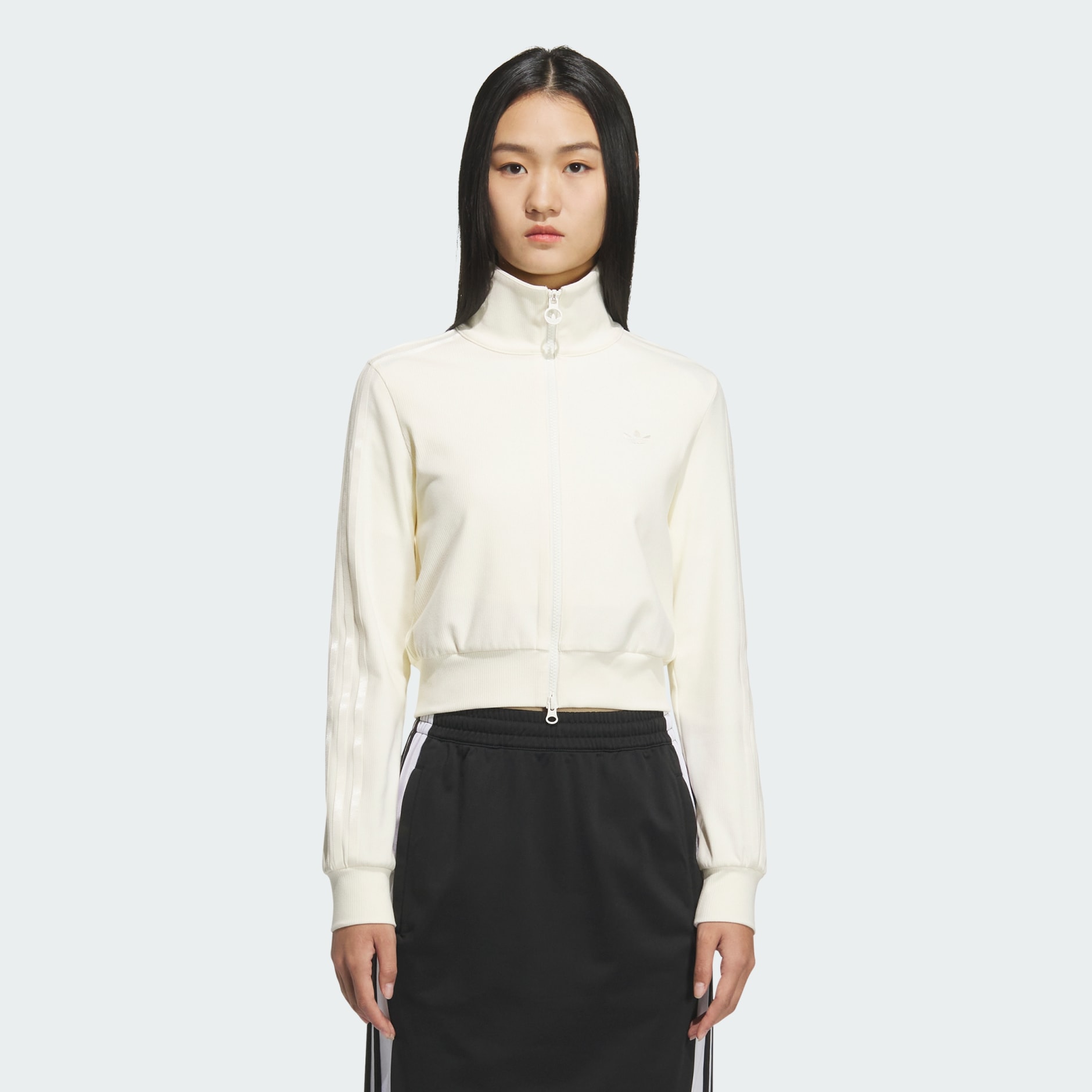 Ribbed Collar Full-Zip Track Top