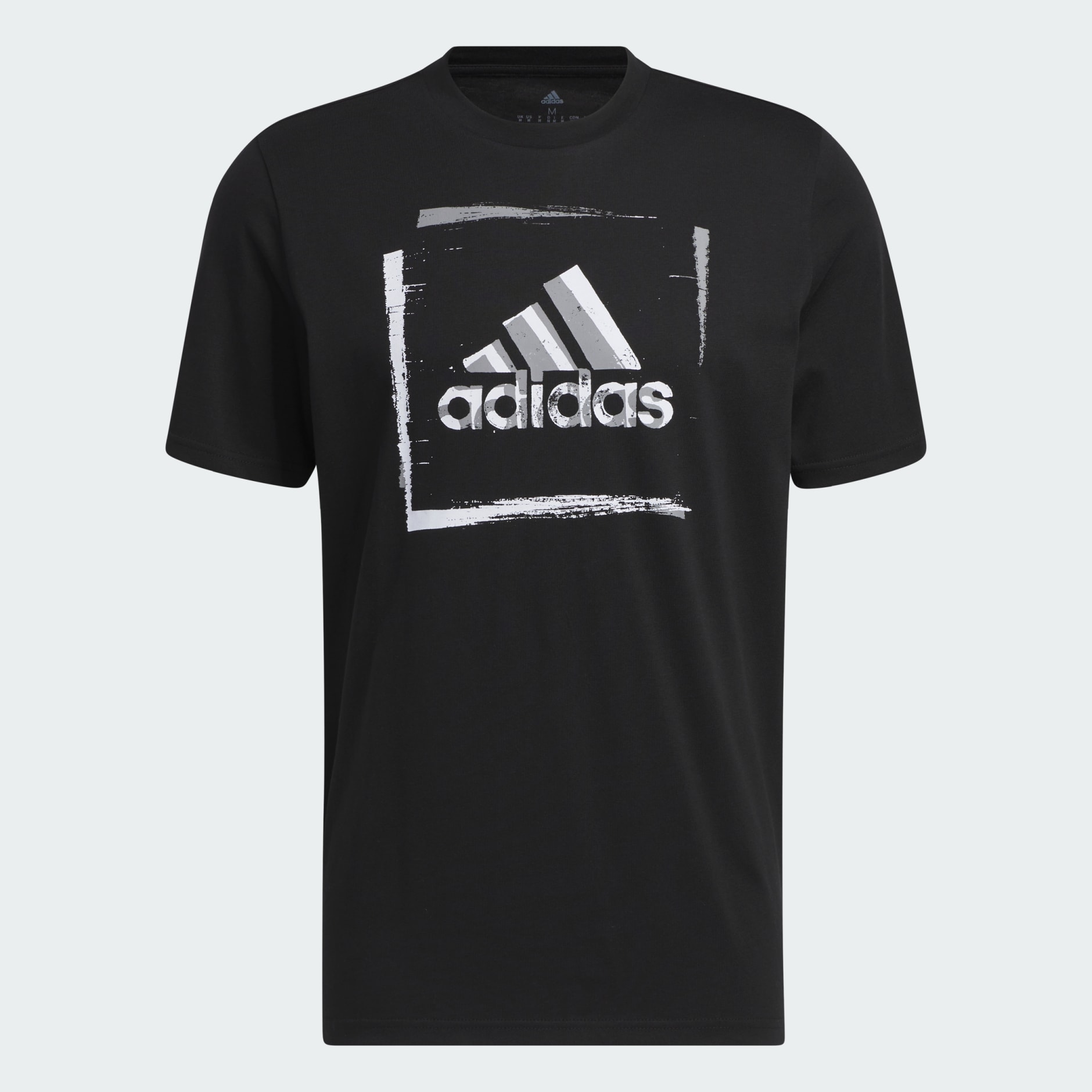 adidas Two-Tone Stencil Short Sleeve Graphic Tee - Black | adidas QA