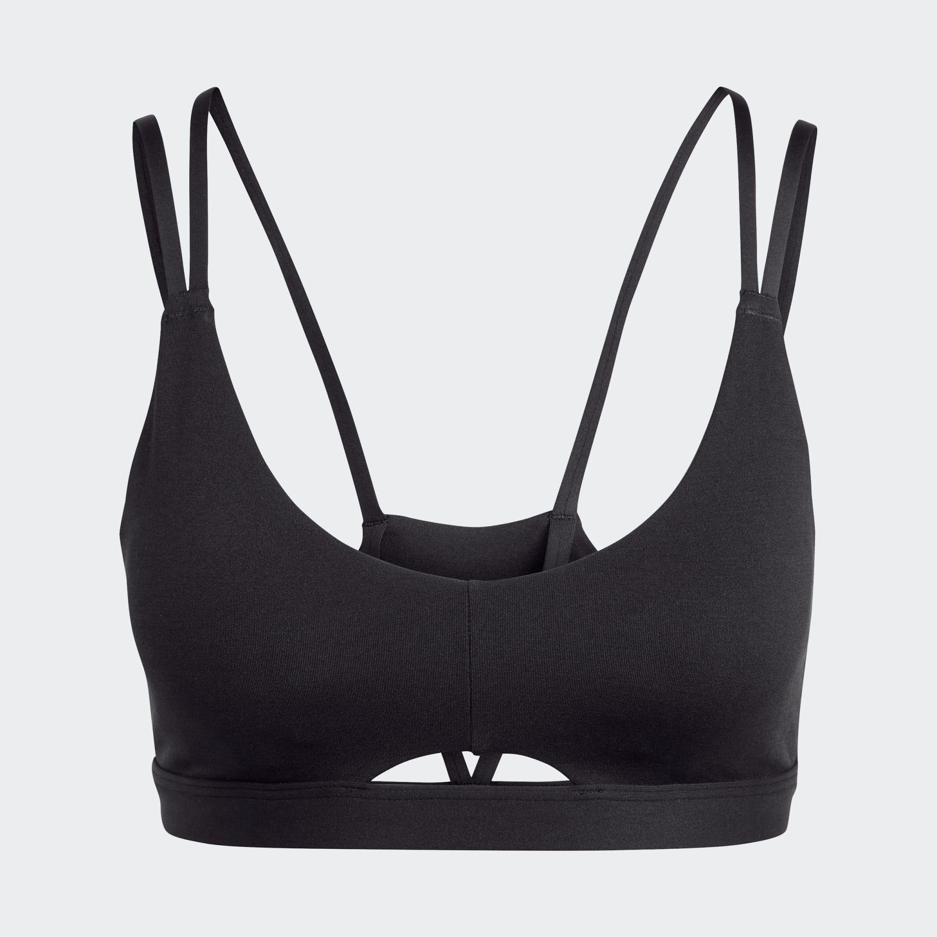 Clothing - Yoga Studio Luxe Light-Support Bra - Black | adidas South Africa