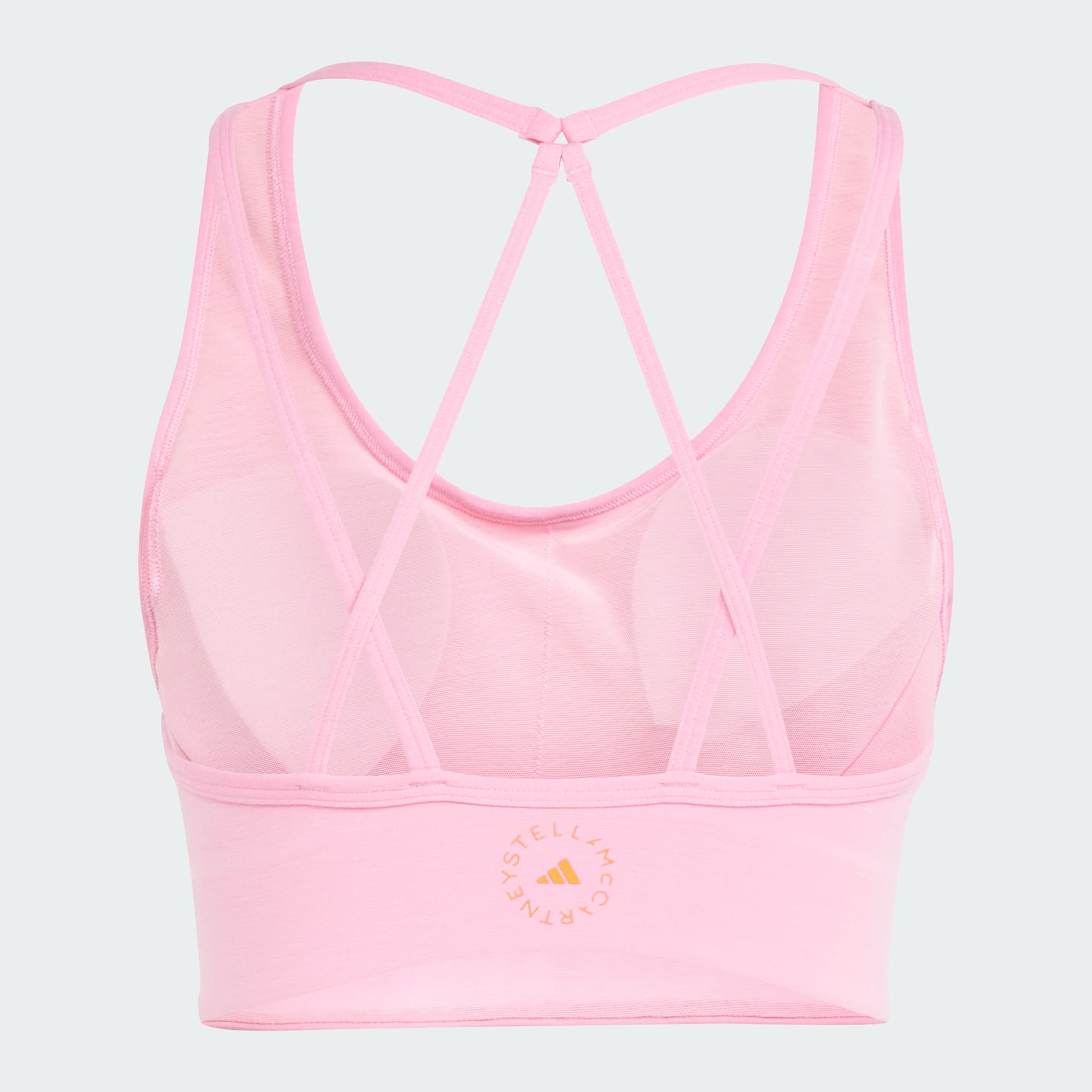 adidas by Stella McCartney True Strength Medium Support Bra in Semi Pink  Glow, Pink. Size L (also in M, S, XS).