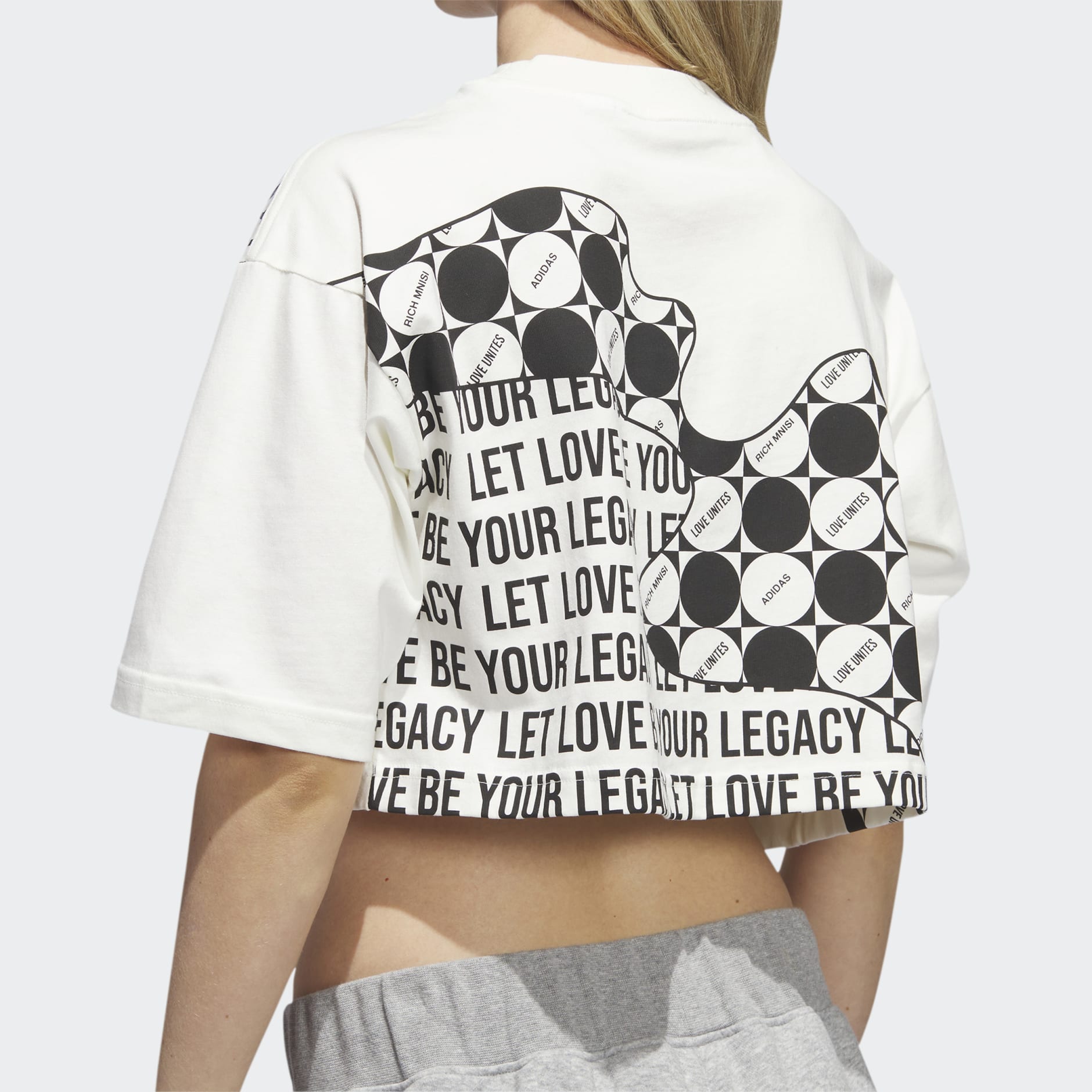 Adidas crop cheap graphic tee