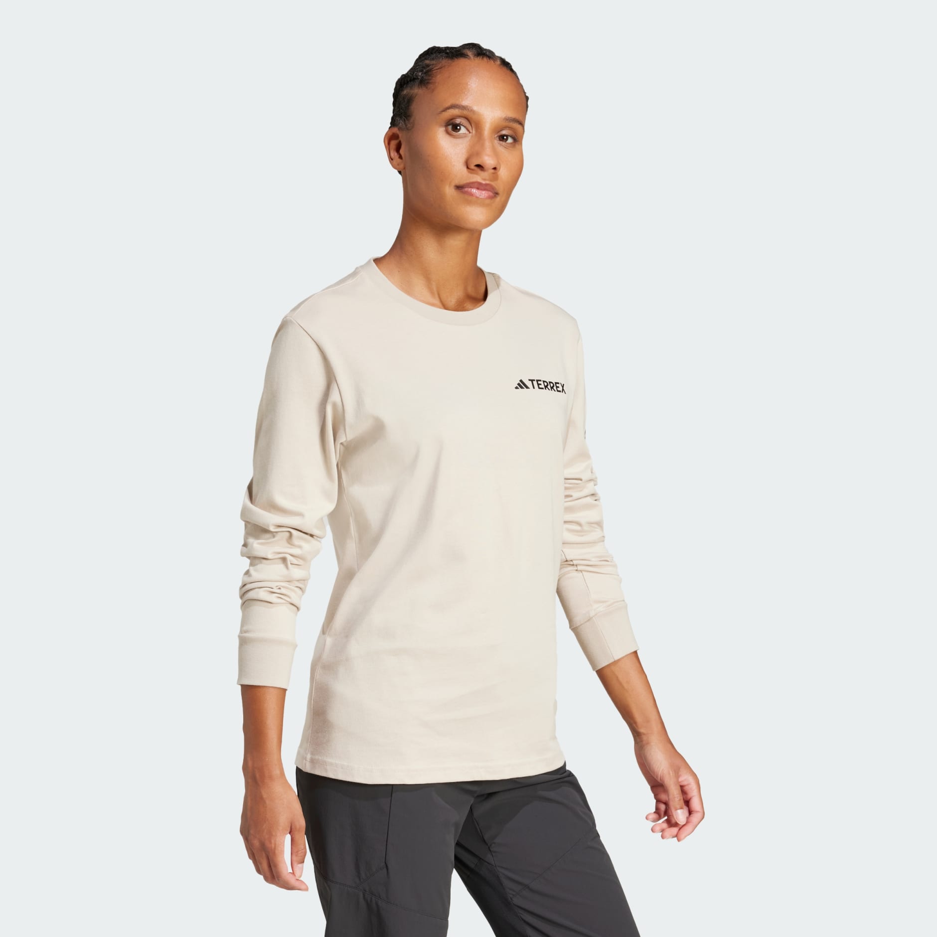 CLOTHING - Terrex Graphic Long Sleeve Tee - Beige | adidas Oman
