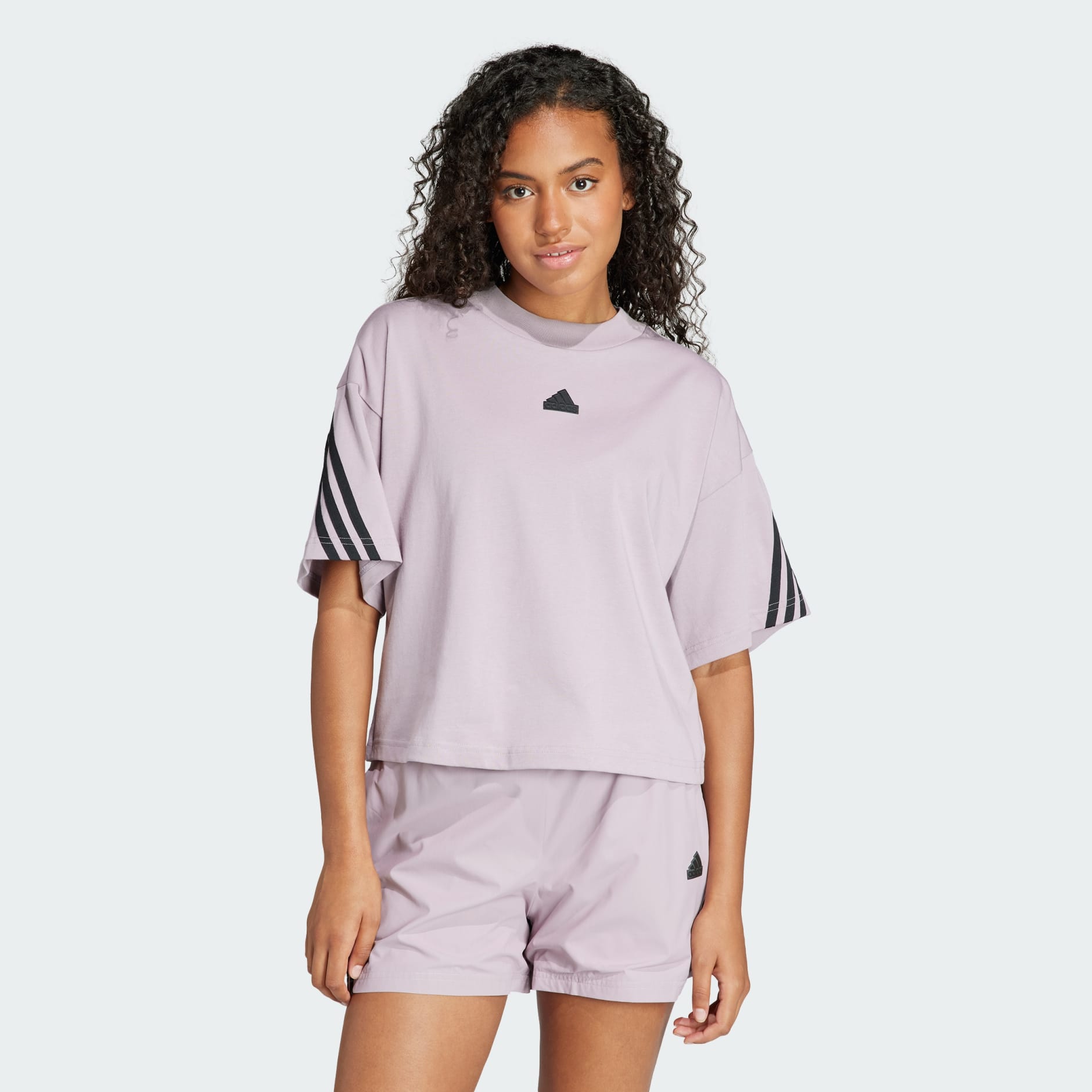 Women's Clothing - Future Icons 3-Stripes Tee - Purple | adidas Saudi ...