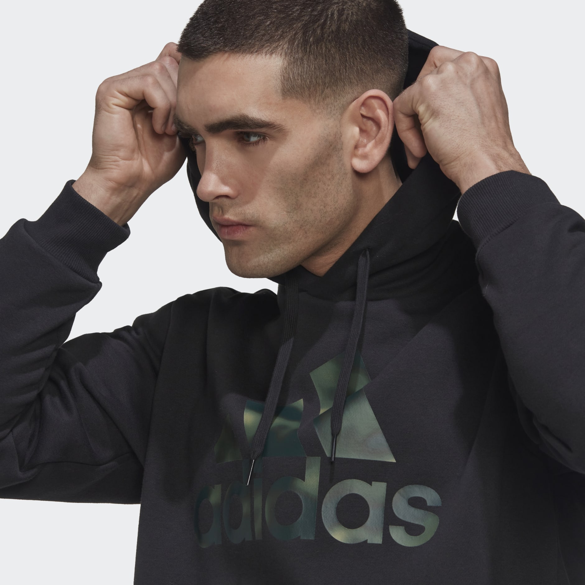Essentials Camo Print French Terry Hoodie