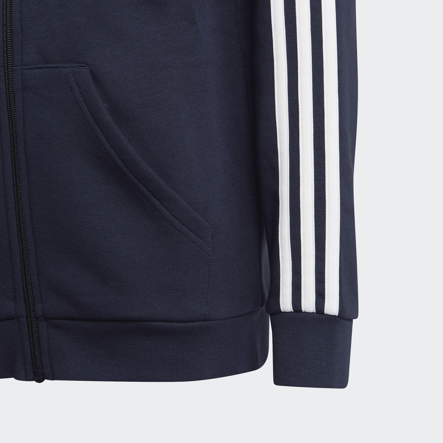 adidas Essentials 3-Stripes Fleece Full-Zip Hoodie - Blue | adidas UAE