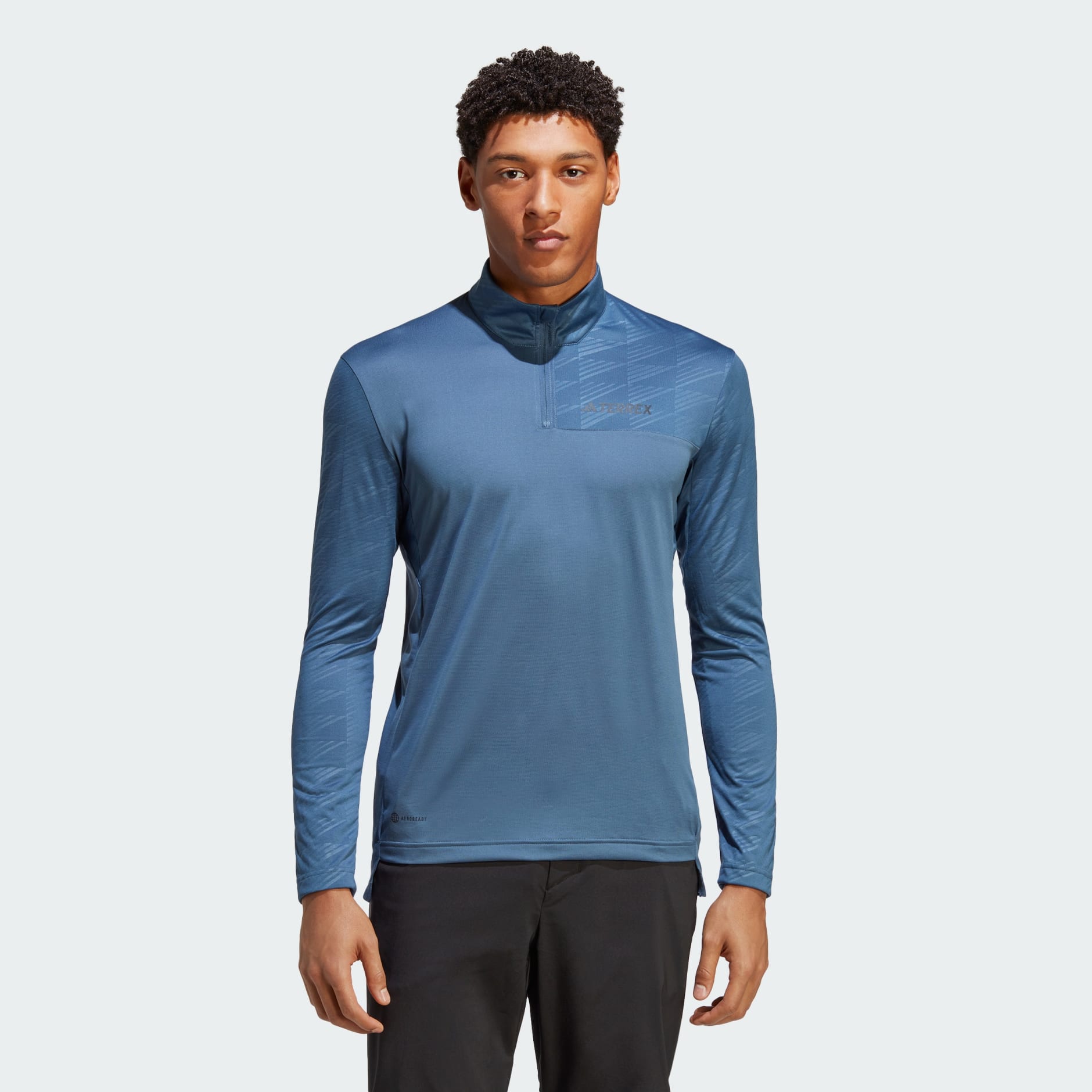 Clothing - Terrex Multi Half-Zip Long Sleeve Tee - Blue | adidas South ...