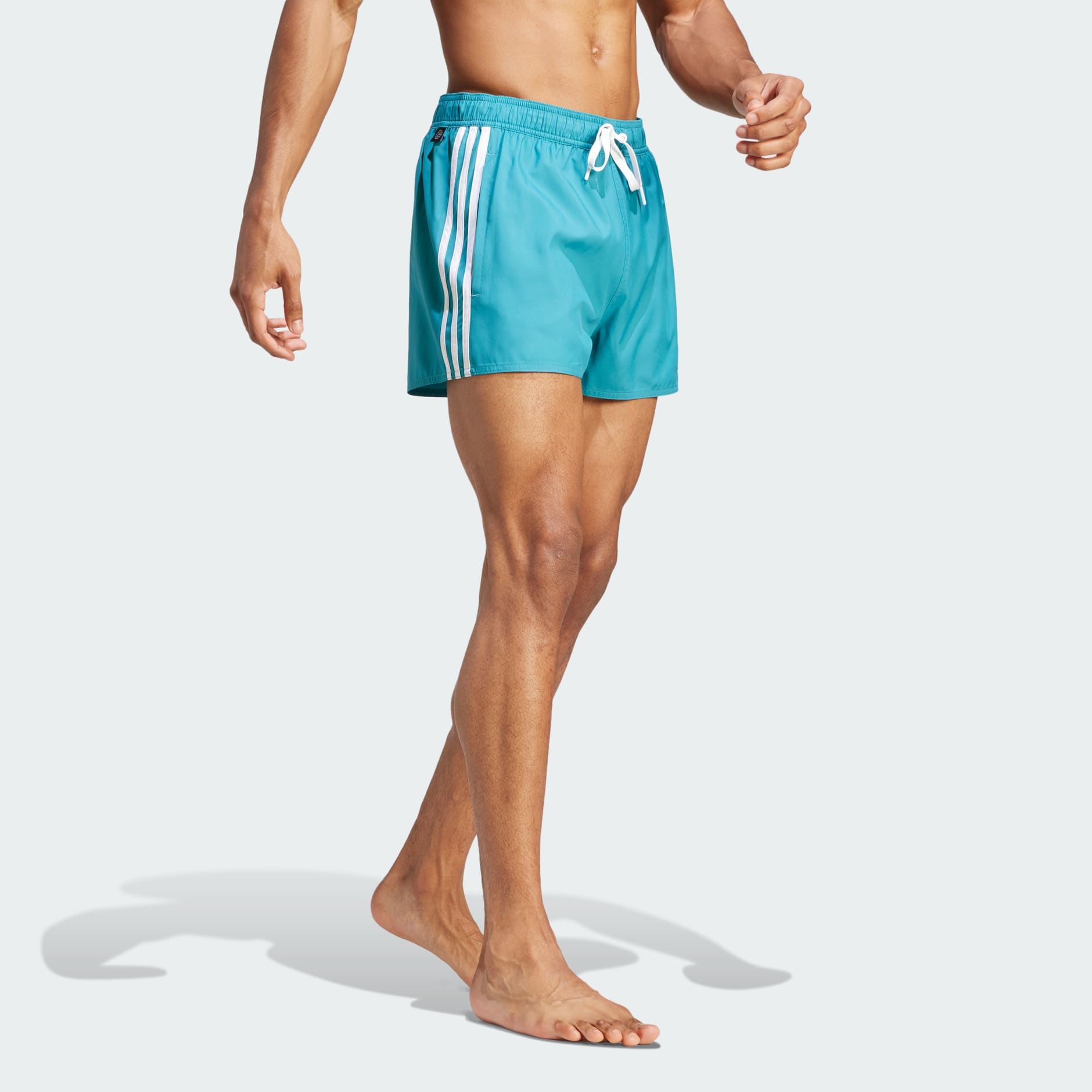 adidas 3-Stripes CLX Swim Shorts - Black, Men's Swim