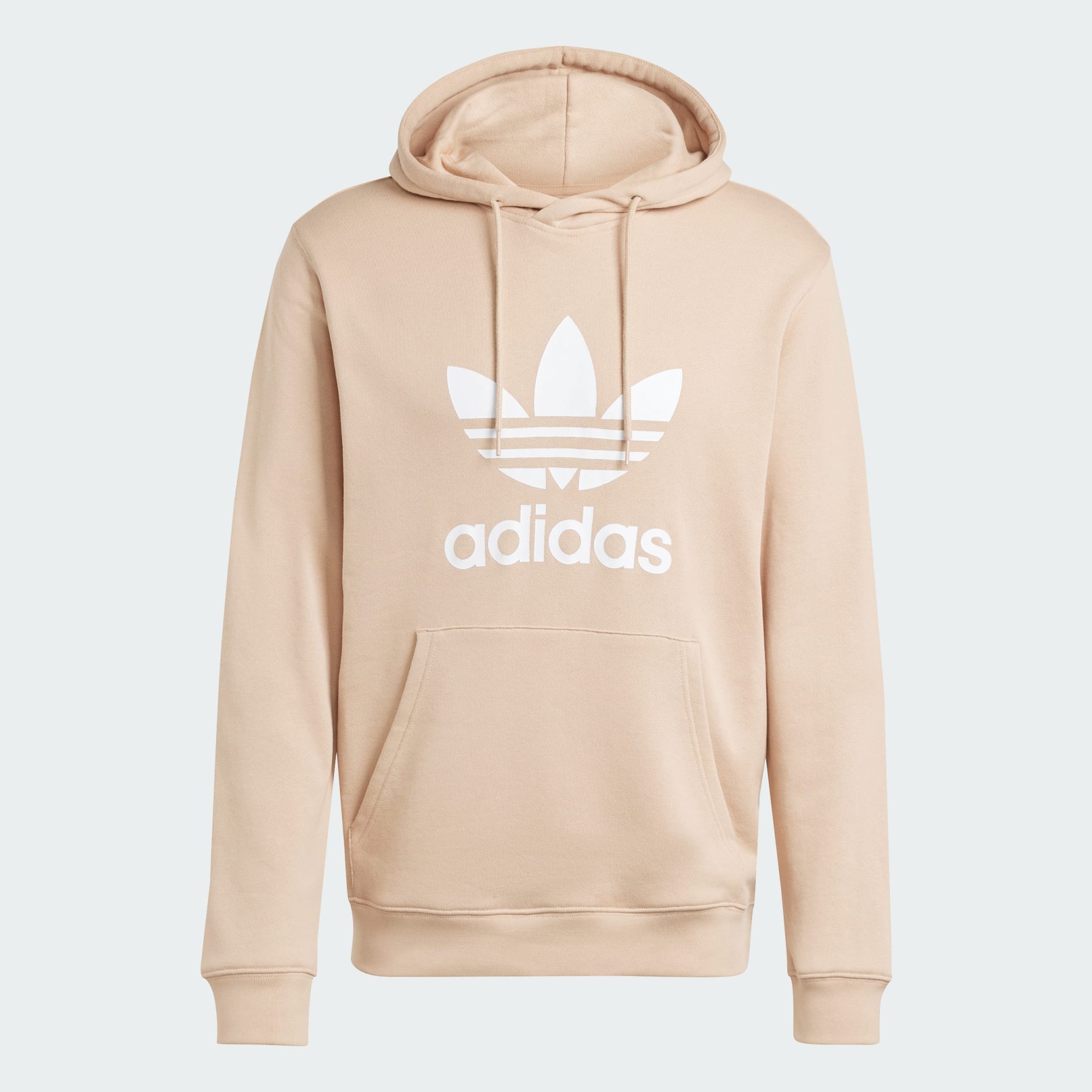 Adidas trefoil hoodie beige on sale