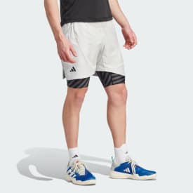Clothing - Tennis AEROREADY Two-in-One Pro Shorts - Grey | adidas South ...
