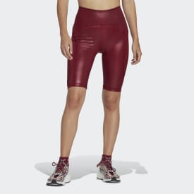 Clothing - adidas by Stella McCartney Shiny Cycling Tights - Burgundy ...