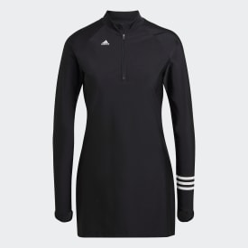 Clothing - 3-Stripes Long Sleeve Swim Top - Black | adidas South Africa