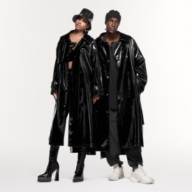 Adidas x Ivy Park Noir Black Latex Trench CoatUnisex Men's Women's Size S