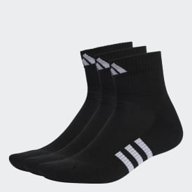 adidas Performance Cushioned Mid-Cut Socks 3 Pairs - Black | adidas UAE