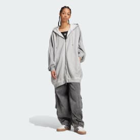 ★人気★ Adidas Adilenium Season 2 Washed Oversized Full-Zip Adilenium Season 2 Washed Oversized Full-Zip Hoodie (Gender
